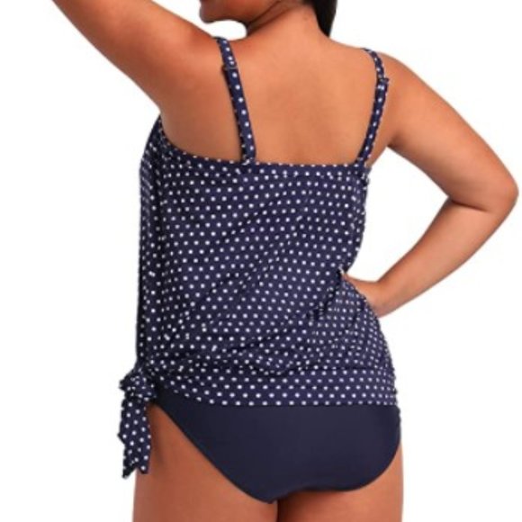 FULLFITALL Women's Plus Size Tankini Swimsuits Two Piece Bathing Suits size 14 - Picture 2 of 16